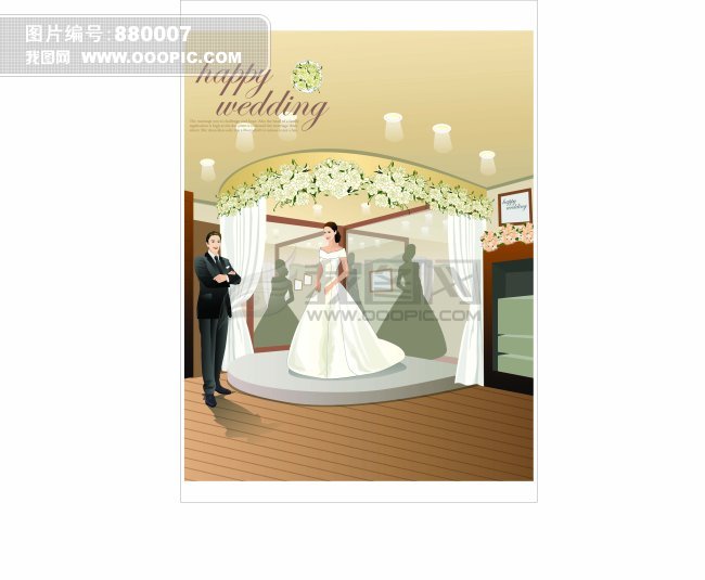 婚纱板画_婚纱背景板画(2)