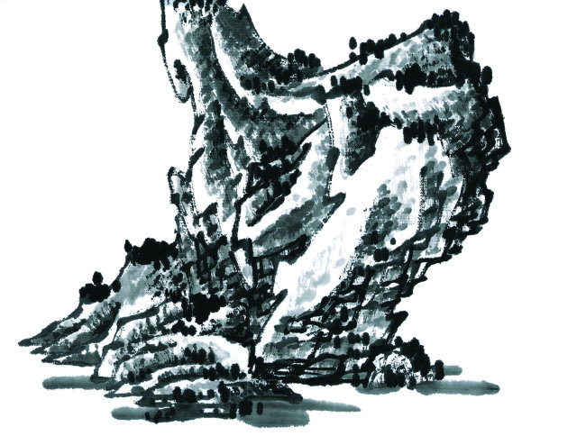 绘画 美术 风景 山石画 水墨画 水墨山石画 山 石 石山 水墨 中国风