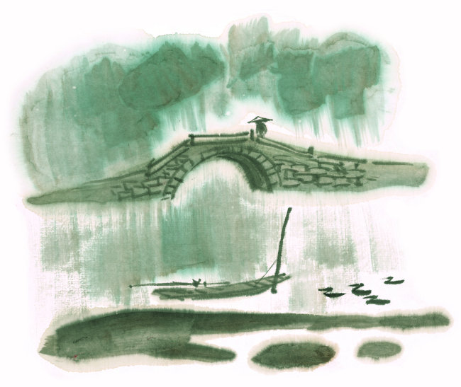 中国艺术 美术画 风景 山石画 国画 绘画 水墨 彩色图片