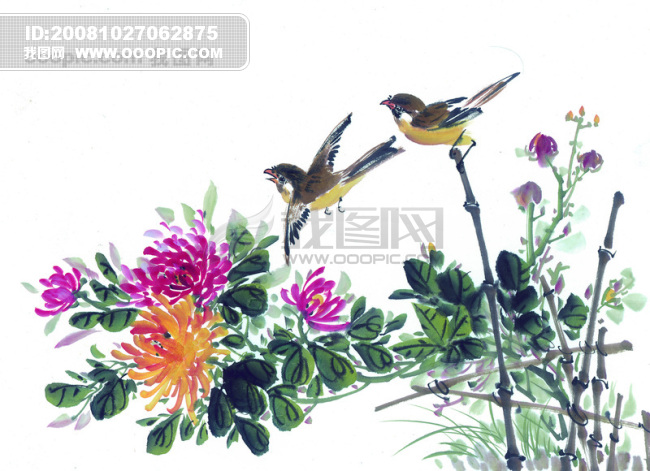全部VIP素材 > > 图片素材 > 小鸟 喜鹊 油墨画 ...