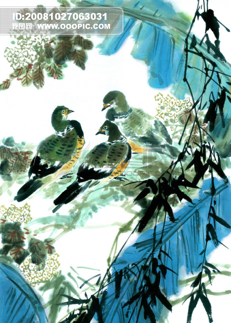 全部VIP素材 > > 图片素材 > 小鸟 喜鹊 油墨画 ...
