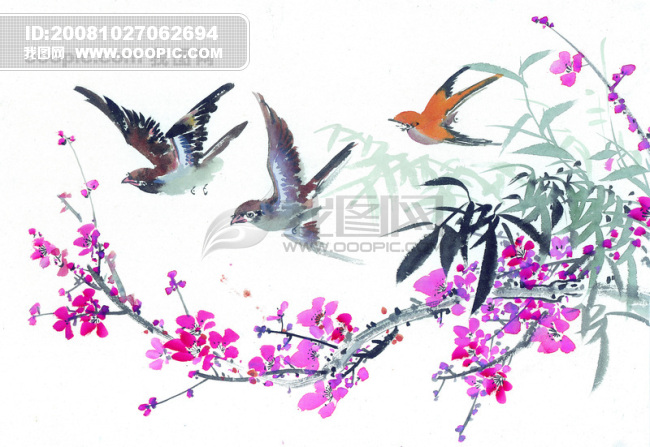全部VIP素材 > > 图片素材 > 小鸟 喜鹊 油墨画 ...