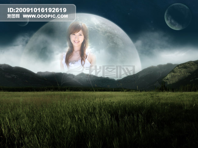 月中美女_桌面背景图片_背景图片