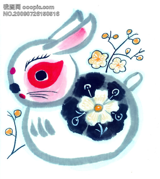 兔子艺术绘画图片_