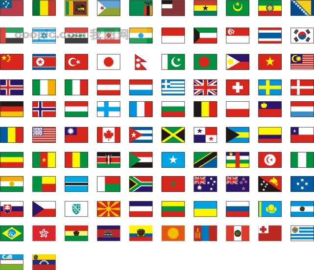 各国国家国旗 高清图片
