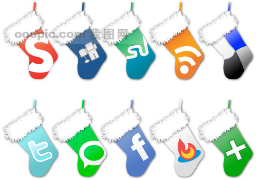  圣诞节袜子 图标模板下载(图片编号:443956)__