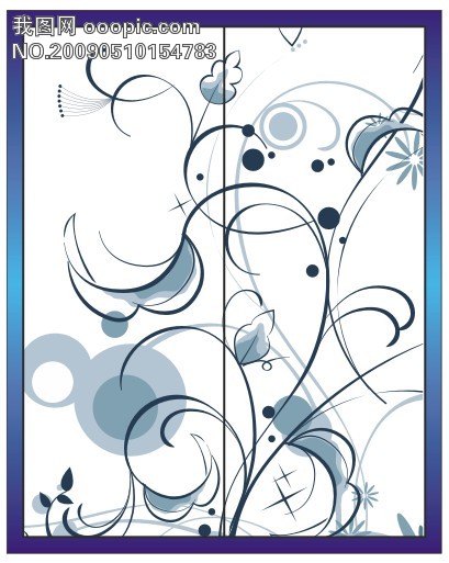 经典花纹玻璃移门素材二门_玻璃移门 _建筑\/家