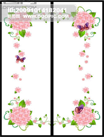花朵蝴蝶移门图