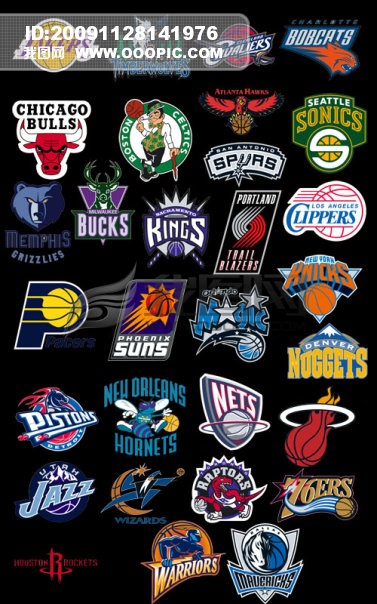 NBA30球队标志原版图超大素材模板下载(图片