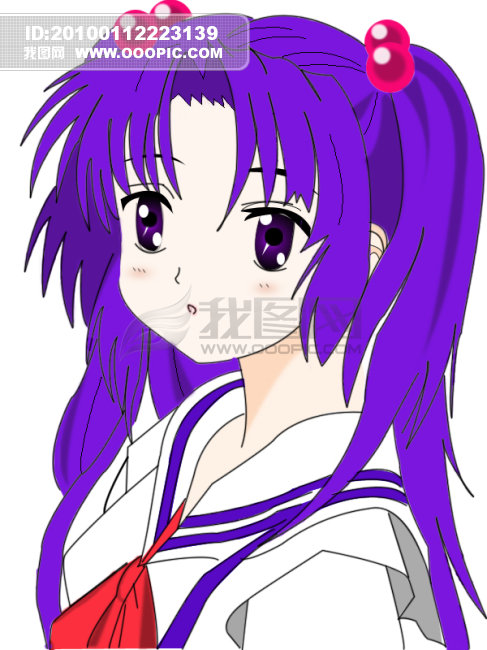 美少女卡通人物psd分层源文件下载模板下载(图片