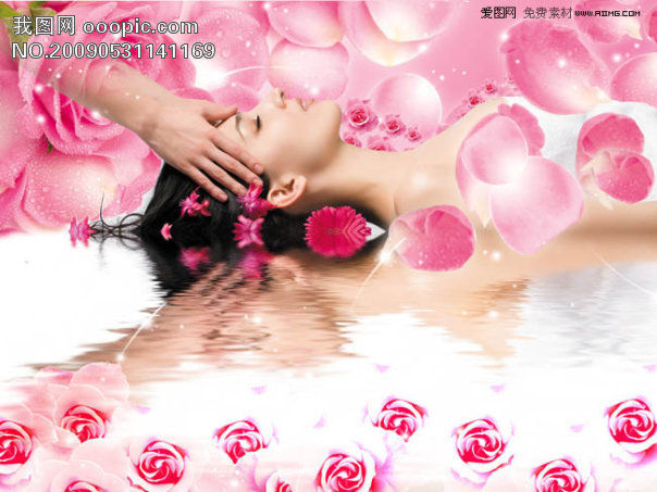 玫瑰<em>女人</em> <em>美容</em> 海报_PSD分层素材_psd素材|p